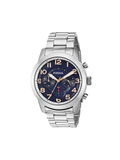 Fossil Pilot 54 Chronograph Navy Blue Dial Silver Steel Strap Watch for Men - FS5203 Buy Now By Fossil