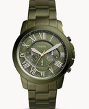 Fossil Grant Chronograph Olive Green Dial Green Steel Strap Watch for Men - FS5375 Buy Now By Fossil
