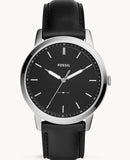 Fossil The Minimalist Three Hand Black Dial Black Leather Strap Watch for Men - FS5398 Buy Now By Fossil