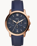 Fossil Neutra Chronograph Blue Dial Blue Leather Strap Watch for Men - FS5454 Buy Now By Fossil