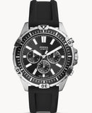 Fossil Garrett Chronograph Black Dial Black Rubber Strap Watch for Men - FS5624 Buy Now By Fossil