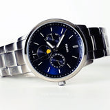 Fossil Neutra Minimalist Moonphase Blue Dial Silver Steel Strap Watch for Men - FS5907 Buy Now By Fossil