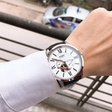 Fossil Townsman Automatic White Dial Black Leather Strap Watch for Men - ME3104 Buy Now By Fossil