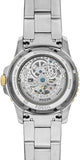 Fossil FB-01 Automatic Skeleton Blue Dial Two Tone Steel Strap Watch for Men - ME3191 Buy Now By Fossil