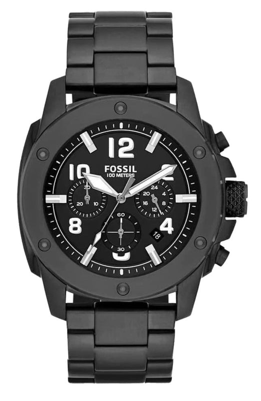 Fossil Machine Chronograph Black Dial Black Steel Strap Watch for Men - FS4927 Buy Now By Fossil