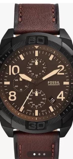 Fossil Bronson Chronograph Brown Dial Brown Leather Strap Watch for Men - FS5875 Buy Now By Fossil