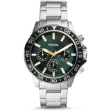 Fossil Bannon Chronograph Green Dial Silver Steel Strap Watch for Men - BQ2492 Buy Now By Fossil