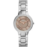 Fossil Virginia Taupe Dial Silver Steel Strap Watch for Women - ES4147 Buy Now By Fossil