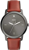 Fossil The Minimalist 3H Grey Dial Brown Leather Strap Watch for Men - FS5479 Buy Now By Fossil