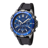 Fossil Garrett Chronograph Blue Dial Black Rubber Strap Watch for Men - FS5695 Buy Now By Fossil