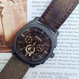 Fossil Machine Flight Chronograph Brown Dial Brown Leather Strap Watch for Men - FS4656 Buy Now By Fossil