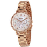 Fossil Jacqueline Multi Function Mother of Pearl Dial Rose Gold Steel Strap Watch for Women - ES3757 Buy Now By Fossil