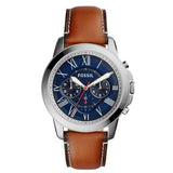 Fossil Grant Chronograph Blue Dial Brown Leather Strap Watch for Men - FS5210 Buy Now By Fossil