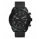 Fossil Bronson Chronograph Black Dial Black Leather Strap Watch for Men - FS5874 Buy Now By Fossil