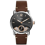 Fossil The Commuter Twist Black Dial Brown Leather Strap Watch for Men - ME1165 Buy Now By Fossil