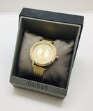Guess Soiree Diamonds Gold Dial Gold Mesh Bracelet Watch for Women - GW0402L2 Buy Now By Guess