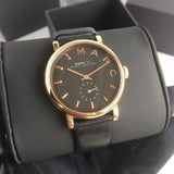 Marc Jacobs Baker Black Dial Black Leather Strap Watch for Women - MBM8633 Buy Now By Marc Jacobs