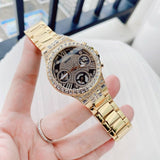 Guess Moonlight Diamonds Gold Dial Gold Steel Strap Watch for Women - GW0320L5 Buy Now By Guess
