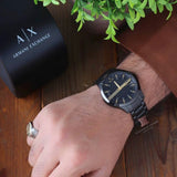 Armani Exchange Hampton Chronograph Black Dial Black Steel Strap Watch For Men - AX2413 Buy Now By Armani Exchange