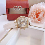 Guess Heiress Diamonds Gold Dial White Rubber Strap Watch for Women - GW0407L2 Buy Now By Guess