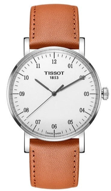 Tissot T Classic Everytime Large White Dial Brown Leather Strap Watch For Men - T109.610.16.037.00 Buy Now By Tissot