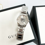 Gucci G Timeless Quartz Silver Dial Silver Steel Strap Watch For Women - YA126595 Buy Now By Gucci