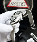 Guess Iconic Quartz Silver Dial Silver Mesh Bracelet Watch For Women - GW0527L1 Buy Now By Guess