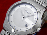 Gucci G Timeless Diamonds Silver Dial Silver Steel Strap Watch For Men - YA126404 Buy Now By Gucci