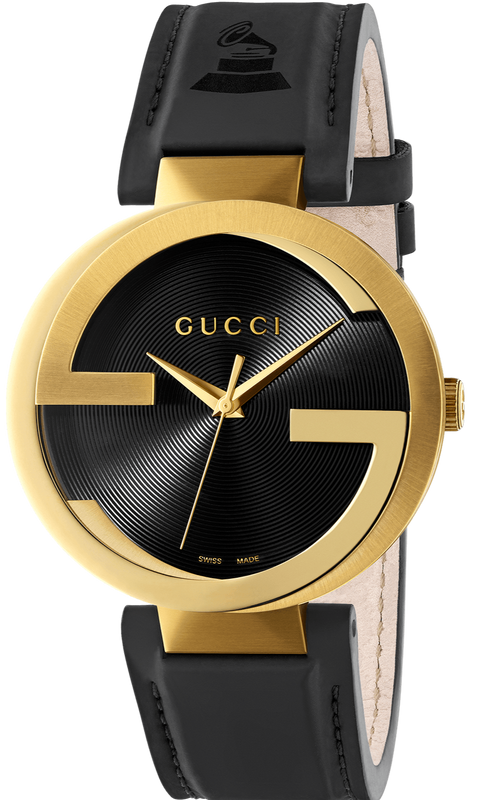 Gucci Interlocking Special Edition Grammy Black Dial Black Leather Strap Watch For Men - YA133208 Buy Now By Gucci