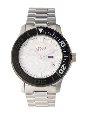 Gucci G Timeless Sport White Dial Silver Steel Strap Watch For Men - YA126250 Buy Now By Gucci