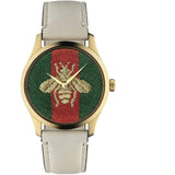 Gucci G Timeless Quartz Red & Green Dial Beige Leather Strap Watch For Women - YA1265009 Buy Now By Gucci