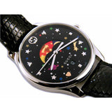 Gucci G-Timeless Moonphase Black Dial Black Leather Strap Watch For Men - YA1264045 Buy Now By Gucci