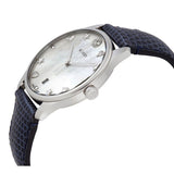 Gucci G-Timeless Signature Mother of Pearl Silver Dial Blue Leather Strap Watch For Women - YA1264049 Buy Now By Gucci