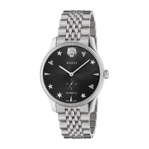 Gucci G Timeless Automatic Black Dial Silver Steel Strap Watch For Men - YA126353 Buy Now By Gucci