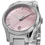 Gucci G Timeless Pink Dial Silver Steel Strap Watch For Women - YA126524 Buy Now By Gucci