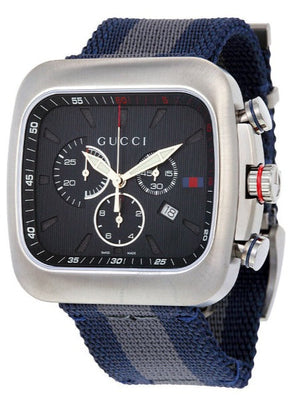 Gucci Coupe Chronograph Blue Dial Two Tone NATO Strap Watch for Men - YA131203 Buy Now By Gucci
