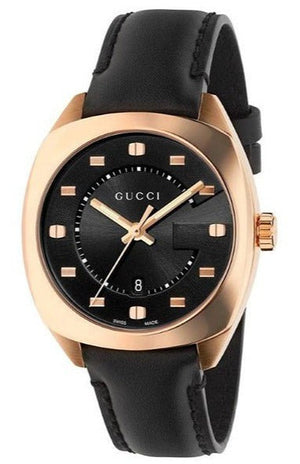Gucci GG2570 Quartz Black Dial Black Leather Strap Watch For Women - YA142407 Buy Now By Gucci