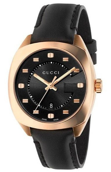 Gucci GG2570 Quartz Black Dial Black Leather Strap Watch For Women - YA142407 Buy Now By Gucci