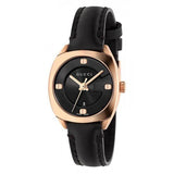 Gucci GG2570 Quartz Black Dial Black Leather Strap Watch For Women - YA142509 Buy Now By Gucci