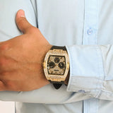 Guess Phoenix Multifunction Crystals Gold Dial Black Silicone Strap Watch For Men - GW0048G2 Buy Now By Guess