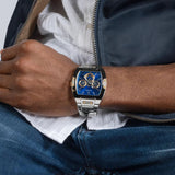 Guess Phoenix Multifunction Blue Dial Silver Steel Strap Watch For Men - GW0456G5 Buy Now By Guess