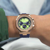 Guess Empire Analog Quartz Lime Green Dial Blue Silicon Strap Watch for Men - GW0583G3 Buy Now By Guess