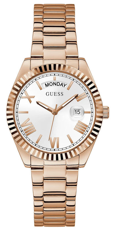 Guess Luna White Dial Rose Gold Steel Strap Watch for Women - GW0308L3 Buy Now By Guess