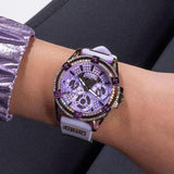 Guess Queen Quartz Purple Dial Purple Silicone Strap Watch For Women - GW0536L4 Buy Now By Guess