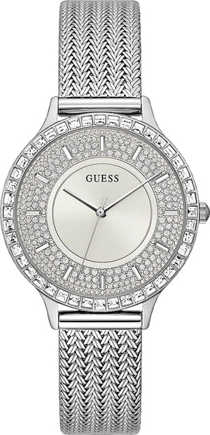 Guess Soiree Diamonds Silver Dial Silver Mesh Bracelet Watch for Women - GW0402L1 Buy Now By Guess
