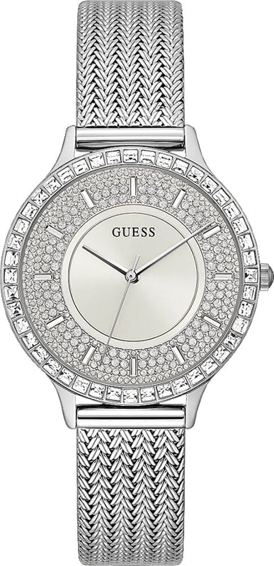 Guess Soiree Diamonds Silver Dial Silver Mesh Bracelet Watch for Women - GW0402L1 Buy Now By Guess