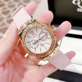 Guess Limelight Quartz Analog White Dial Pink Leather Strap Watch For Women - W0775l3 Buy Now By Guess