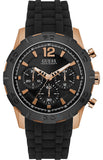 Guess Caliber Chronograph Black Dial Black Rubber Strap Watch for Men - W0864G2 Buy Now By Guess