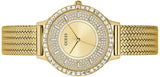 Guess Soiree Diamonds Gold Dial Gold Mesh Bracelet Watch for Women - GW0402L2 Buy Now By Guess