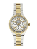 Guess Viva Diamonds Silver Dial Two Tone Steel Strap Watch for Women - W0111L5 Buy Now By Guess